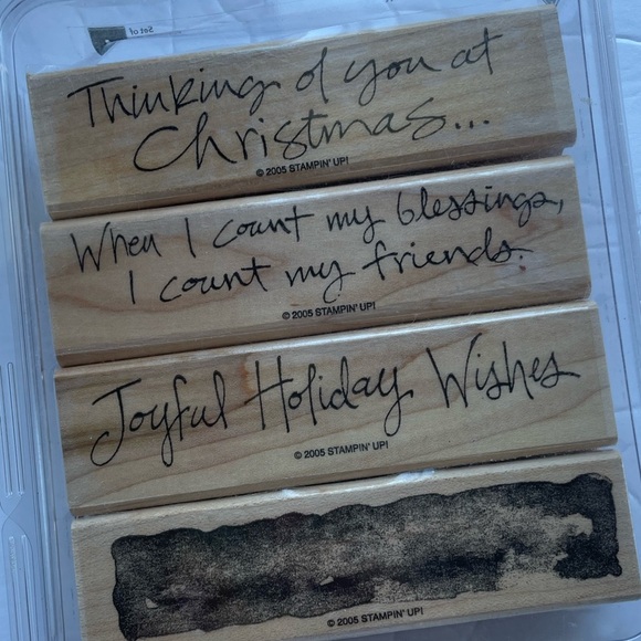 Wood Block Stamps 13 PIECES STAMPIN UP   Checkerboard Itty Bitty Fun Phrases - Picture 4 of 10